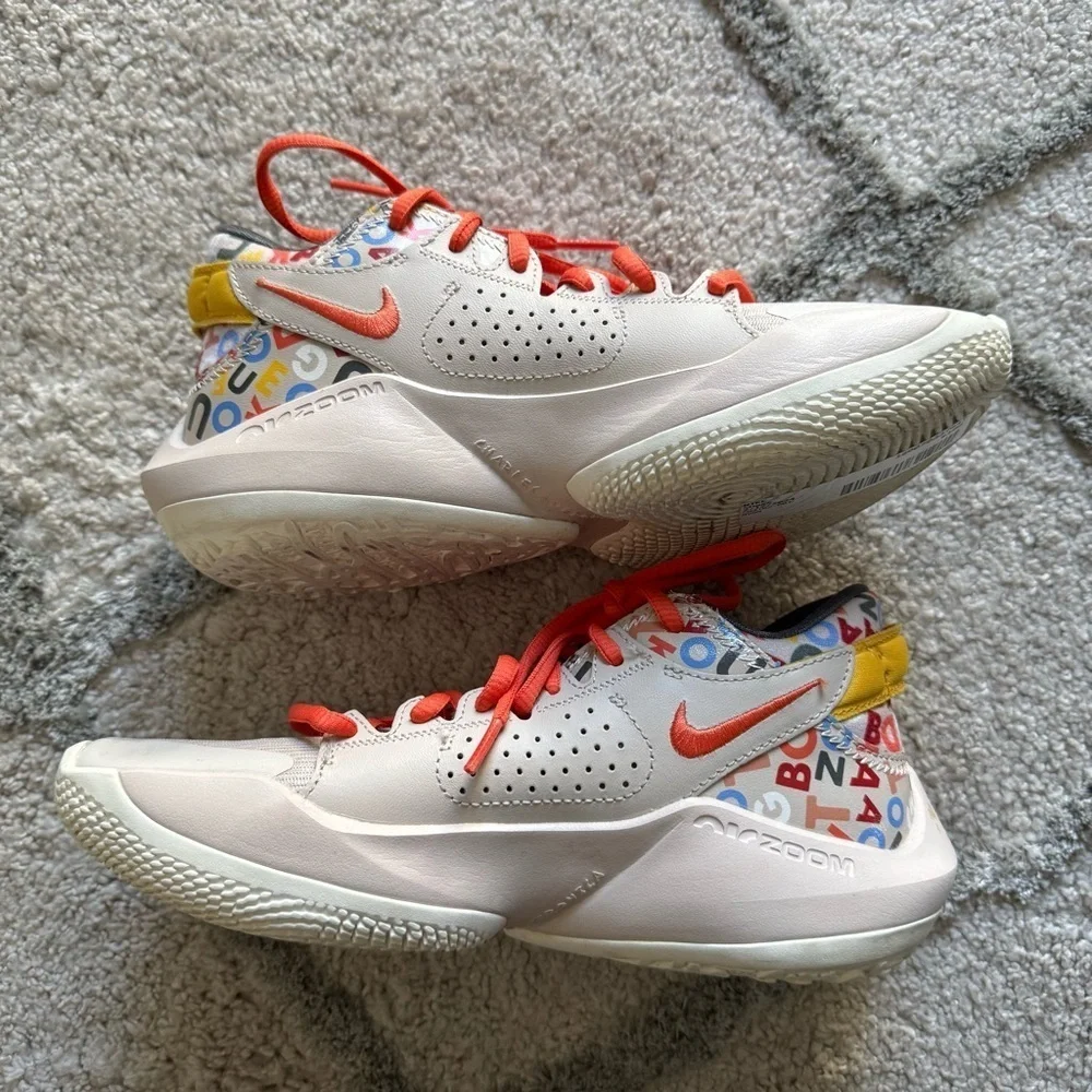 NIKE FREAK 2 MVP ALPHABET Sneakers air zoom shoes white orange YOUTH 5